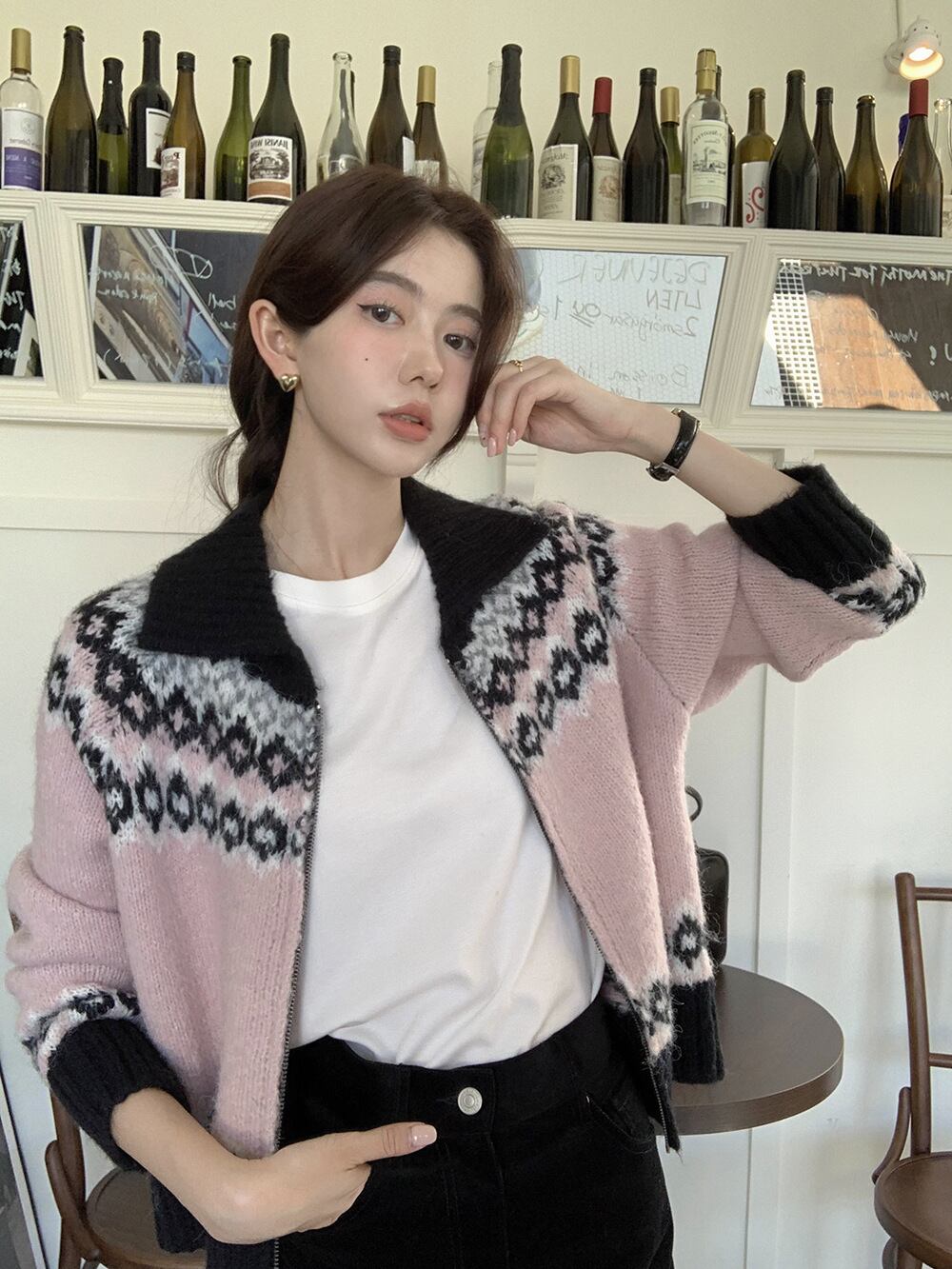 【outer】ファスナーニットカーデ　M27117