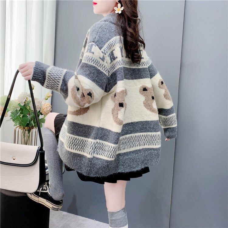 【outer】カートゥーンニットカーデ　M27783
