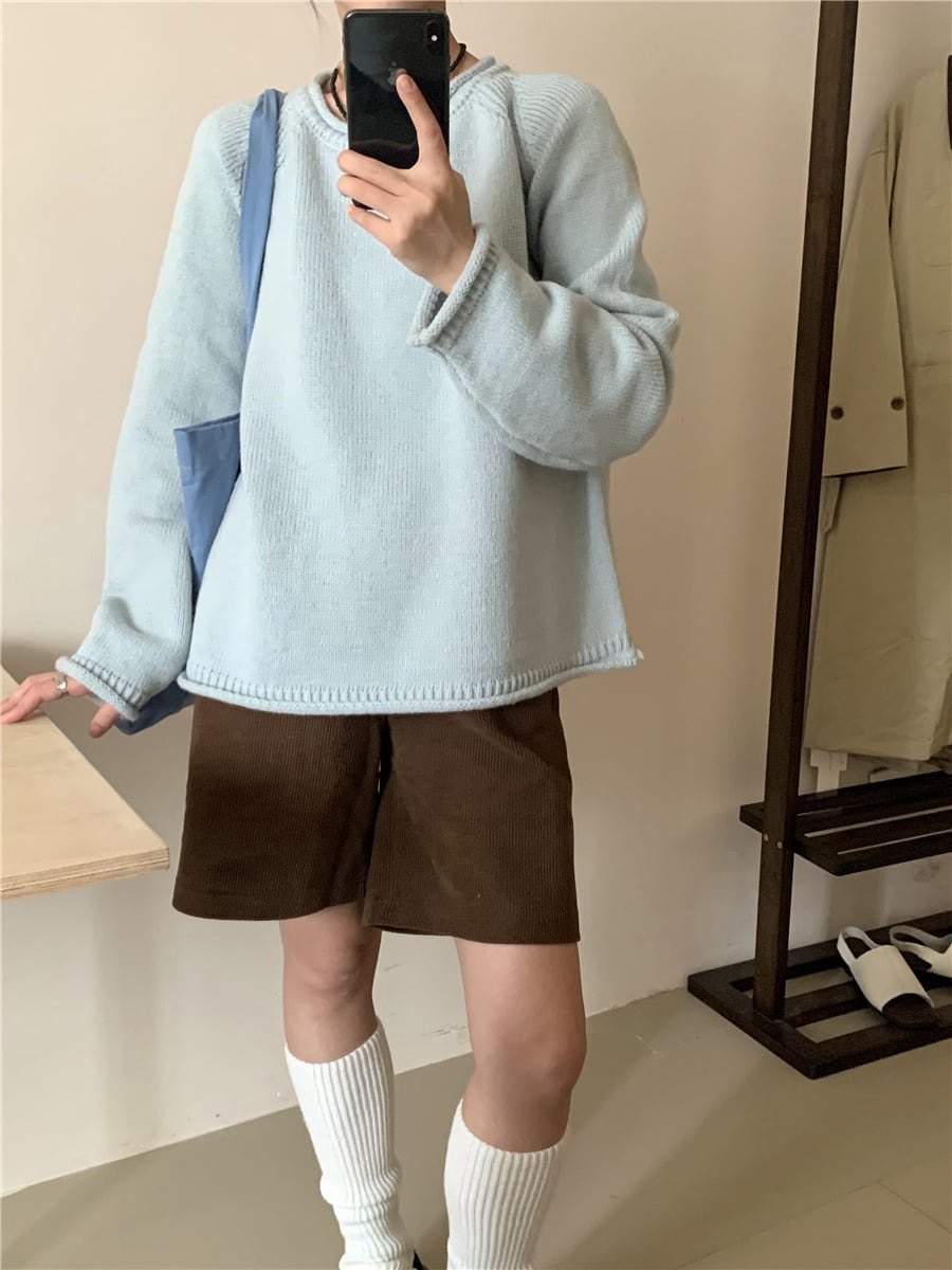 【tops】クルーネックニットセーター　M18672