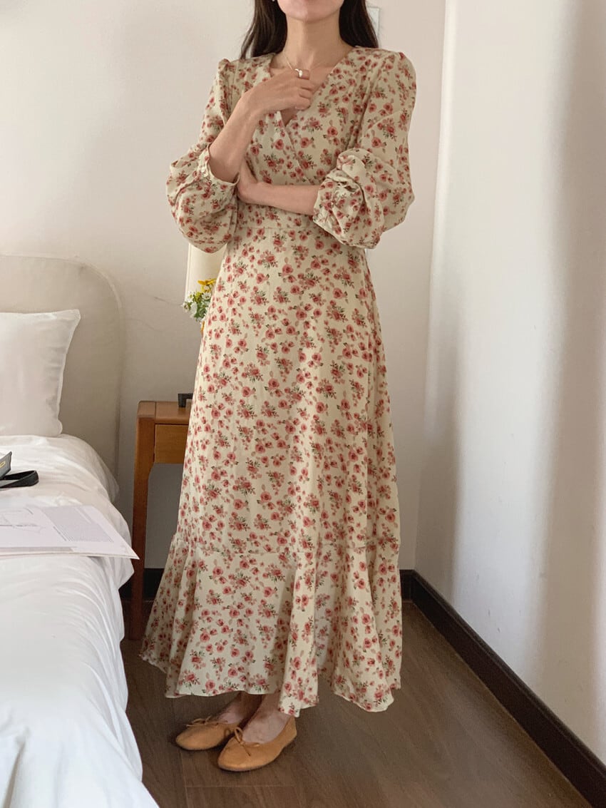 【dress】花柄ワンピース　M25690
