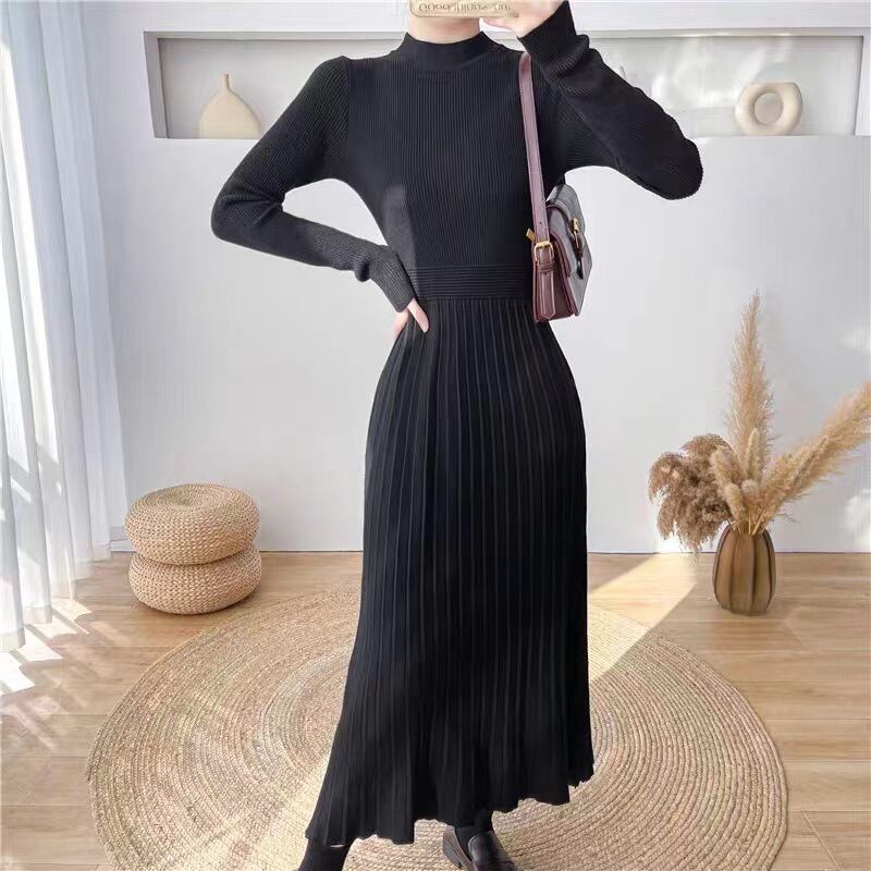 【dress】無地ニットワンピース　M18485