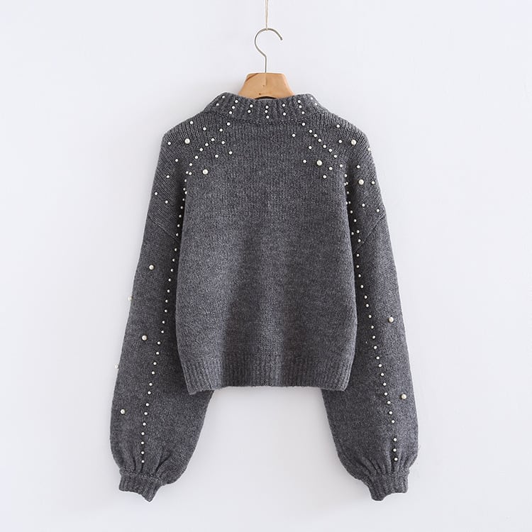 【tops】パールニットセーター　M19042