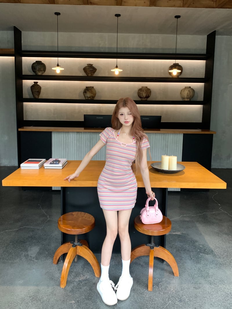 【dress】ストライプ柄ワンピース　M24241