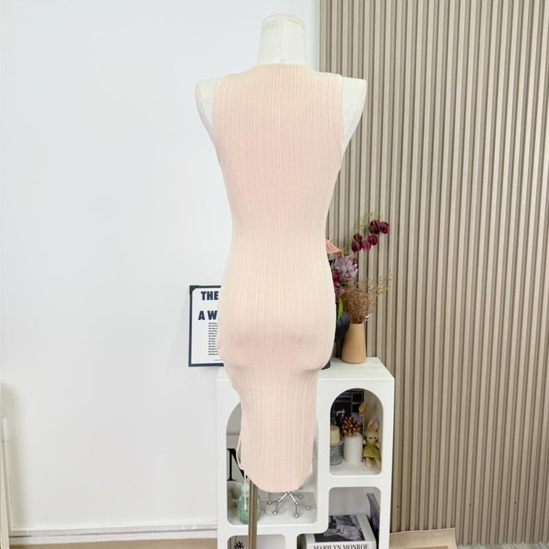 【dress】ノースリーブニットワンピース Q7812