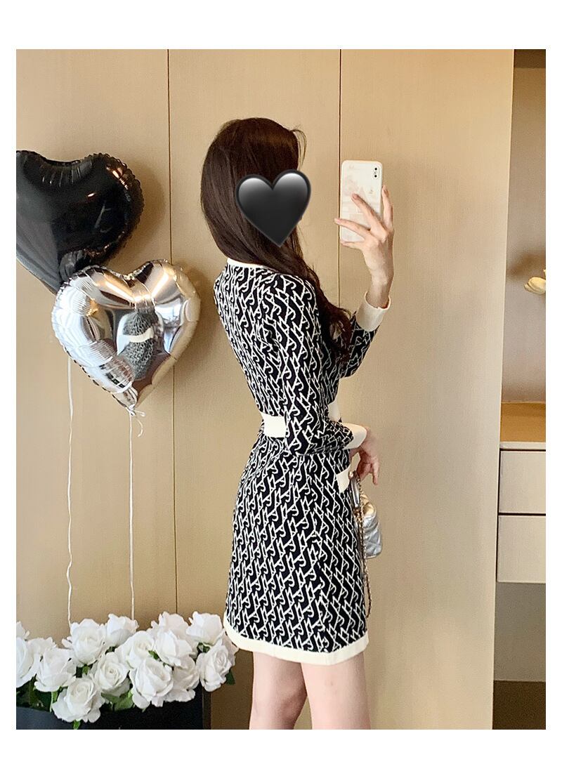 【dress】ジャカードニットワンピース　M28424