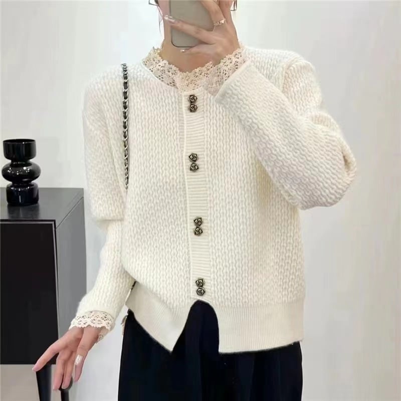 【outer】レースニットカーデ　M25919