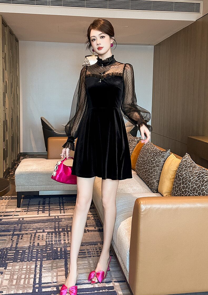 【dress】チュールコンビデートワンピース　M29705