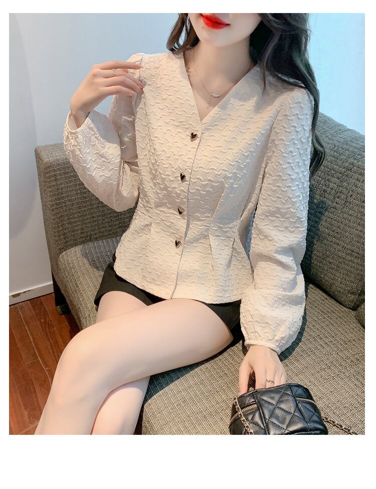 【tops】Vネックシャツトップス　M28618
