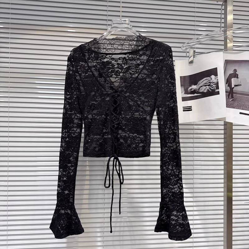 【tops】Vネックレーストップス Q8160