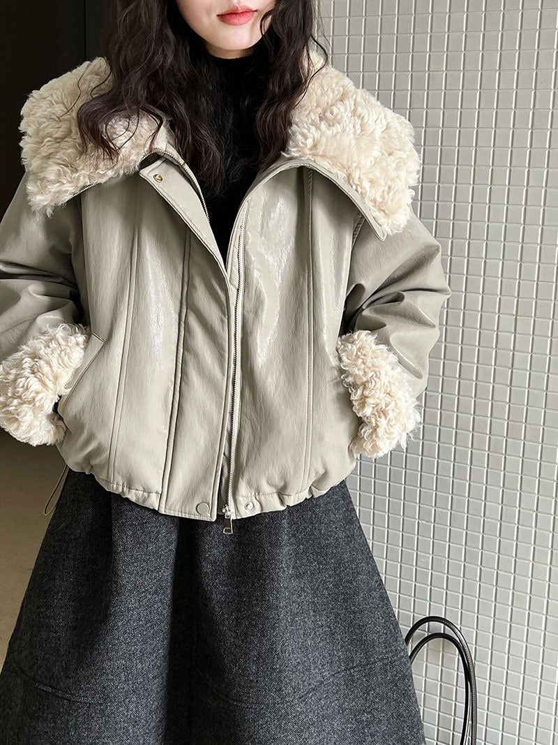 【outer】ファードッキングPUダウンコート Q7363