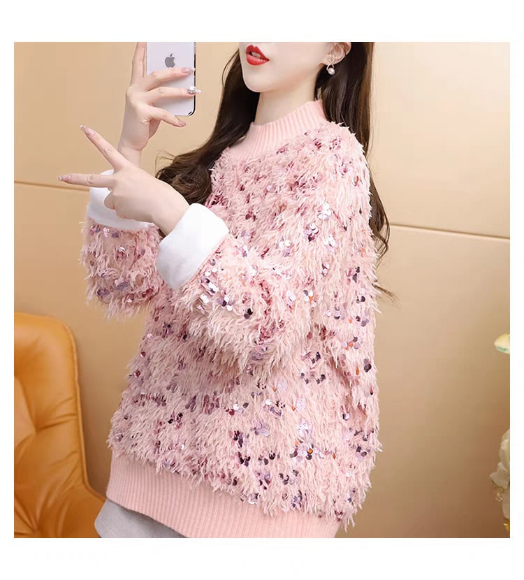 【tops】スパンコールニットセーター　M25751