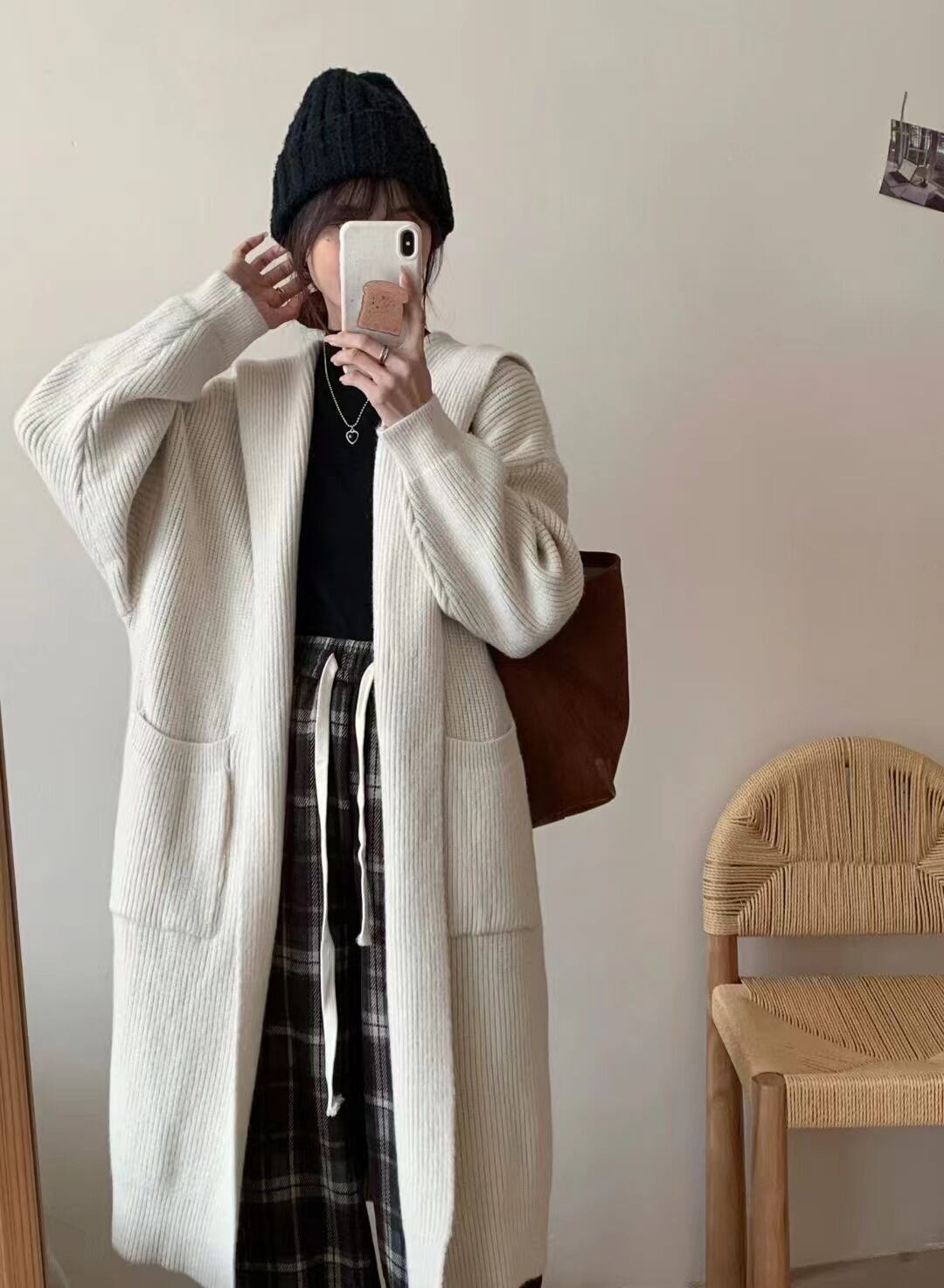 【outer】ロング丈ニットカーデ　M25571