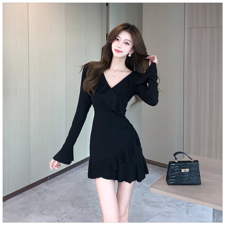 【dress】Vネックワンピース　M25324