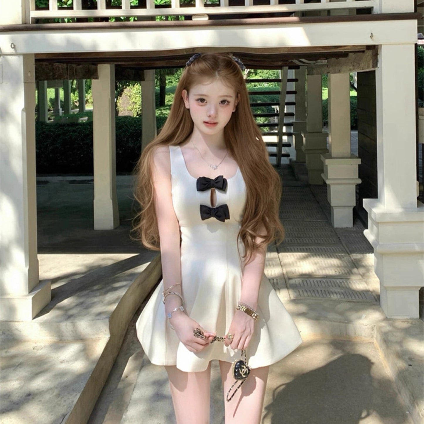 【dress】リボンミニワンピース　N3547