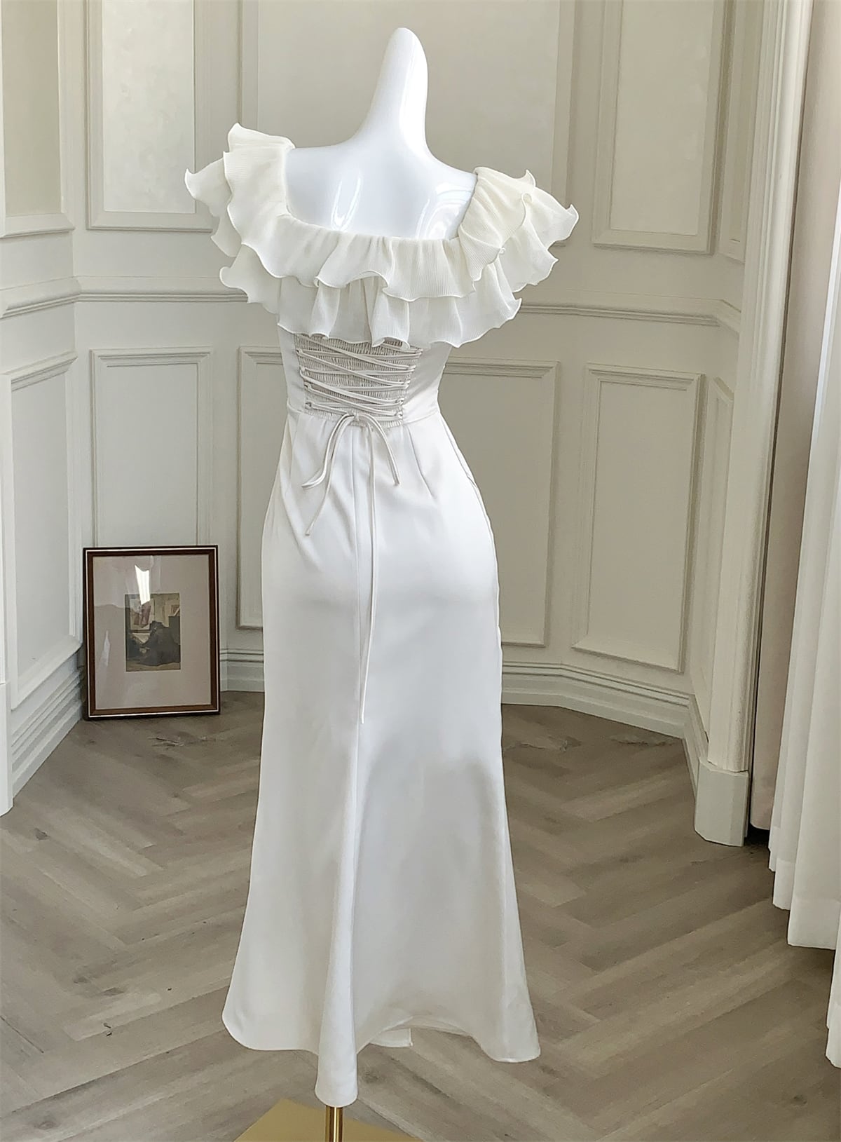 【dress】フリルマーメイドワンピース　N3155