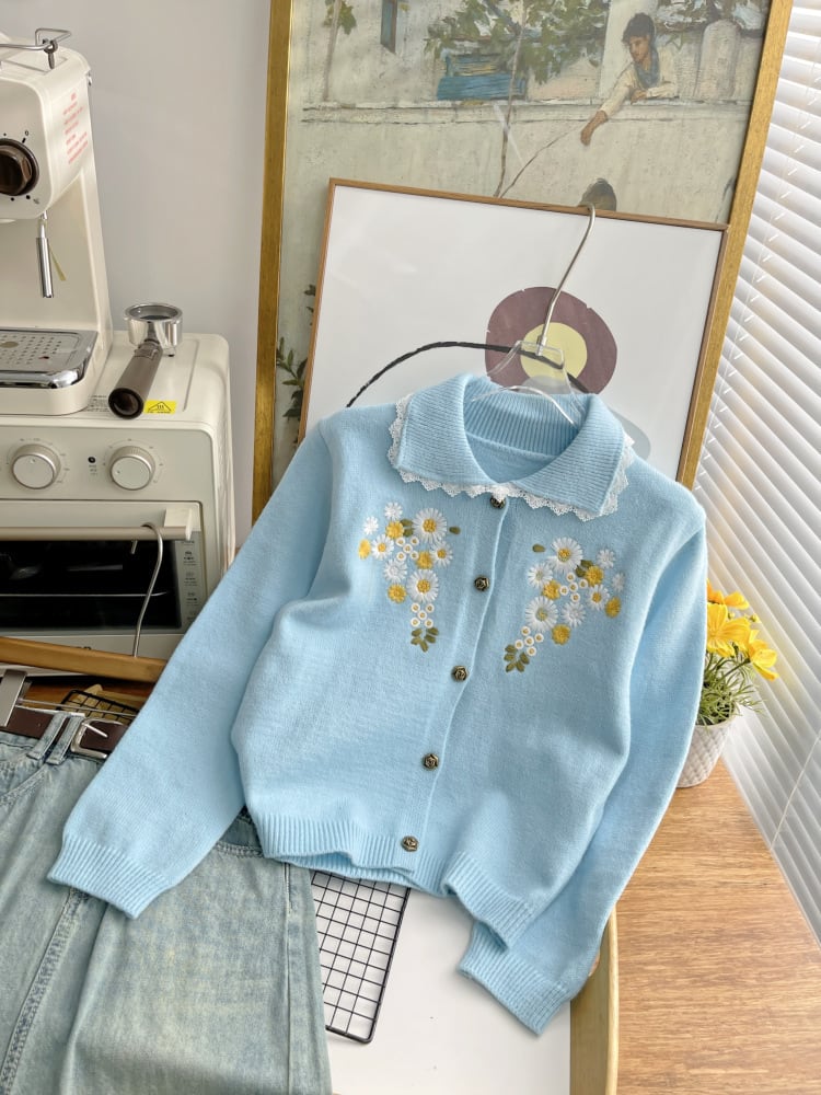 【outer】刺繍ニットカーデ　M25883