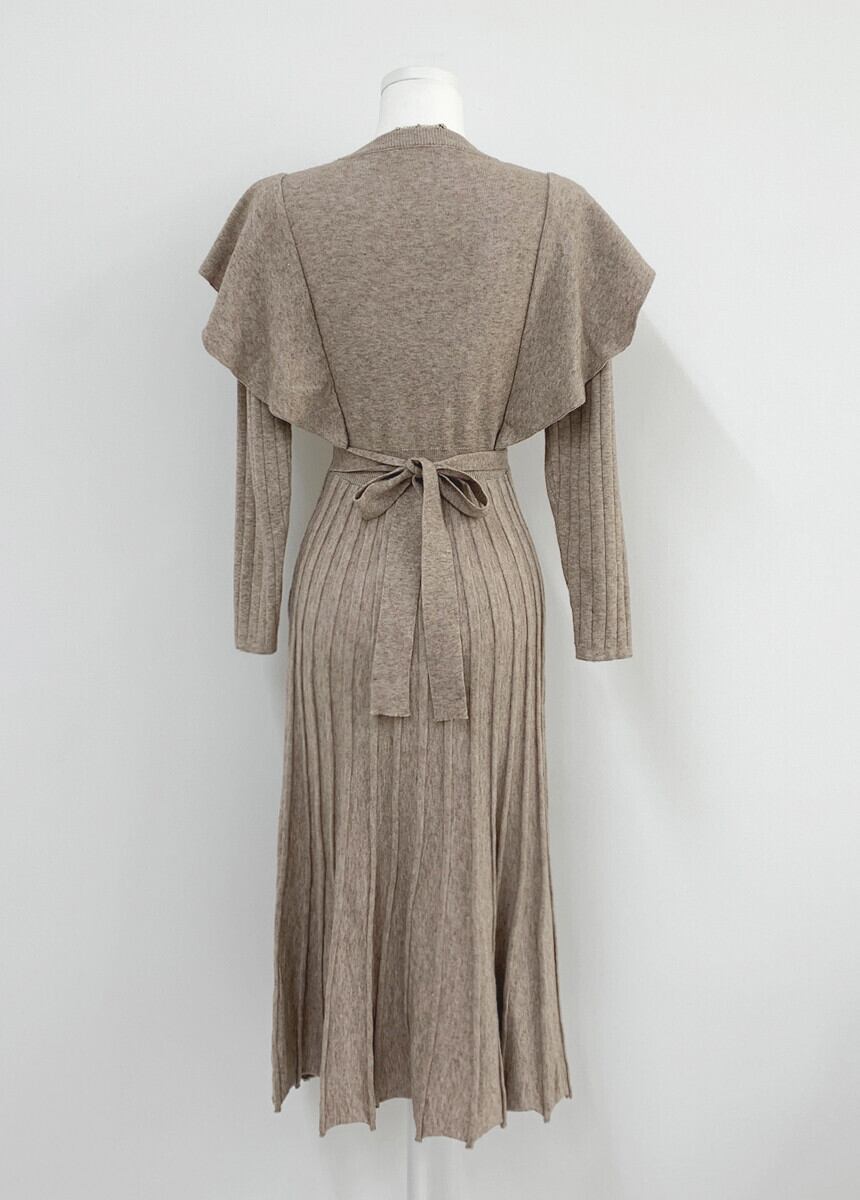 【dress】フリルニットワンピース　M26191