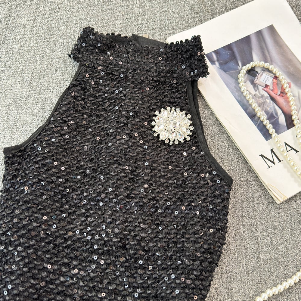 【tops】キラキラノースリーブトップス　M23937
