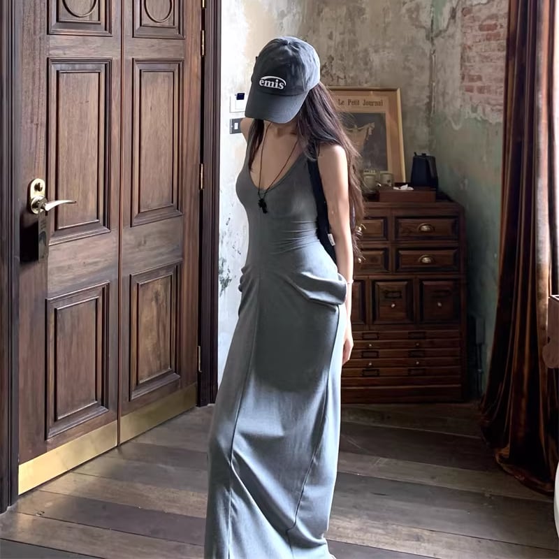 【dress】ロングキャミワンピース Q8267