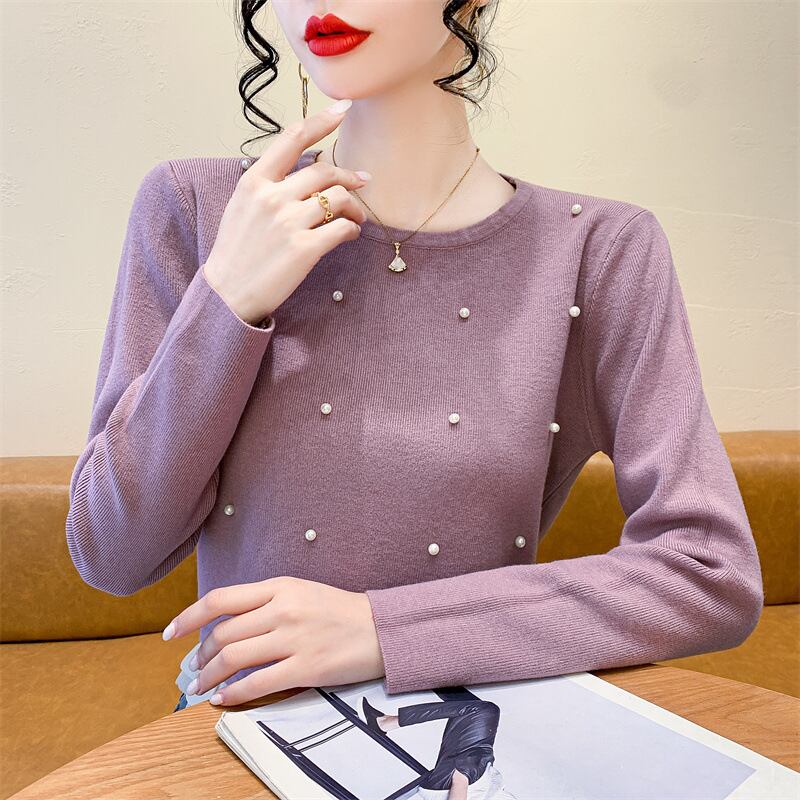 【tops】パールドッキングニットトップス　M28572