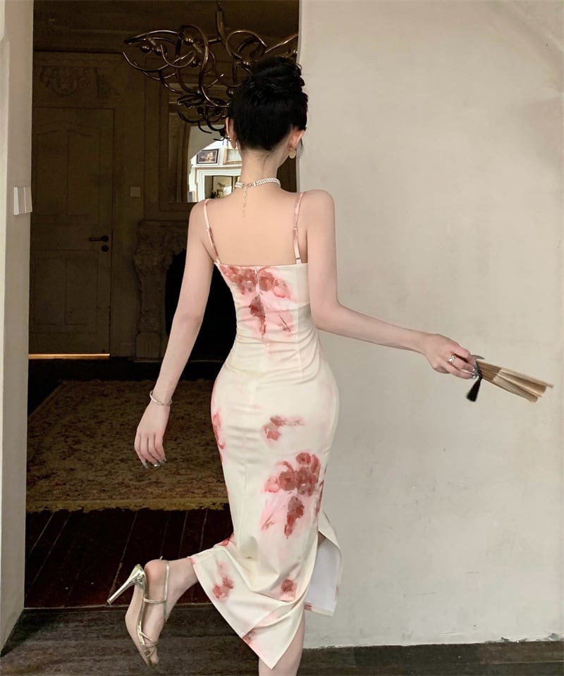 【dress】キャミプリントワンピース　M25100