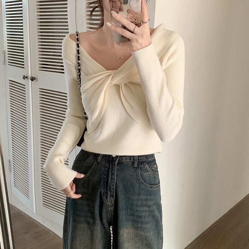 【tops】ニットトップス　M18834