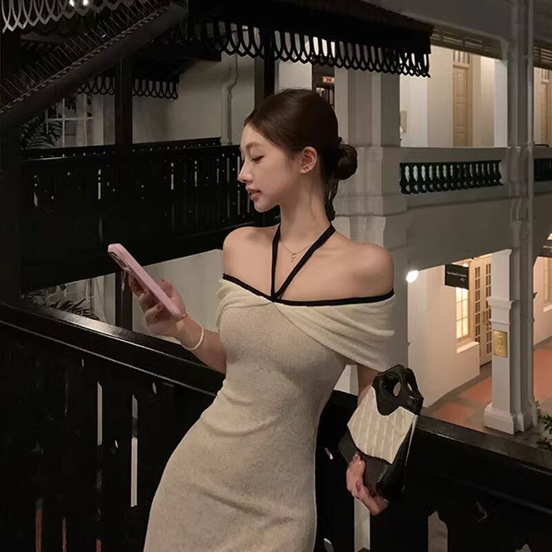 【dress】2wayオフショルダーロングワンピース Q8035