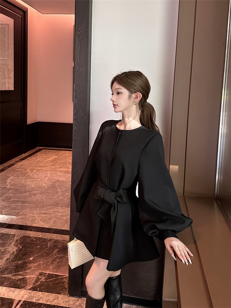 【dress】2WAYノーカラーミニワンピース　N3327