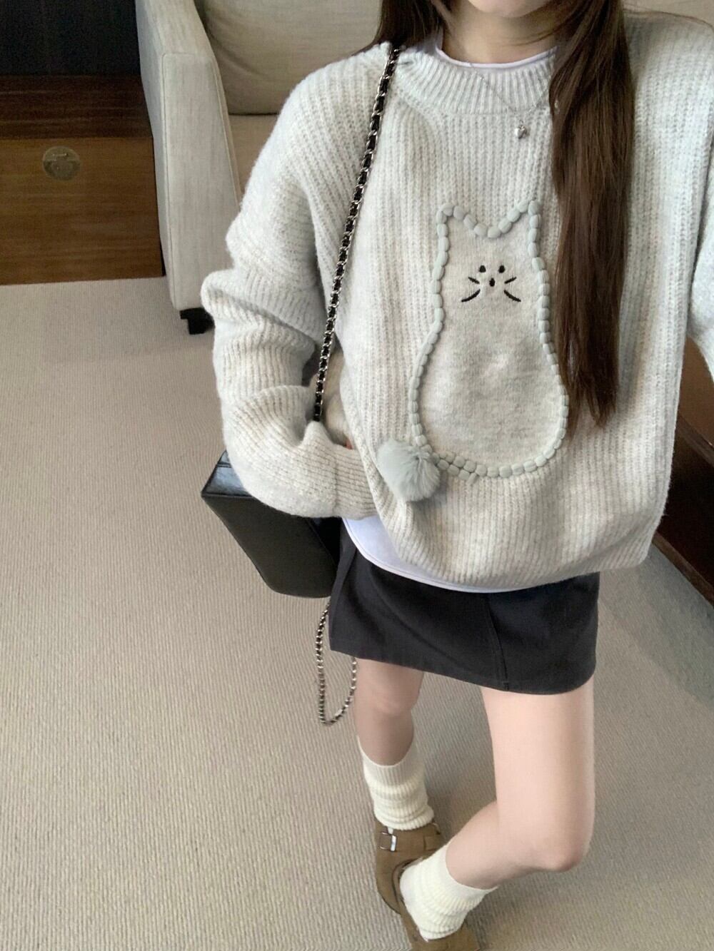 【tops】クルーネックニットセーター　M28833