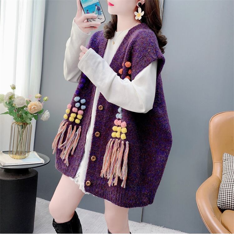 【tops】Vネックニットベスト　M28703
