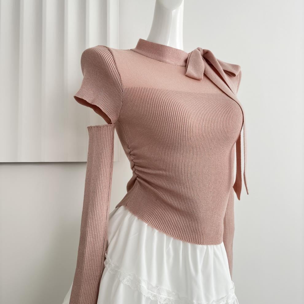 【tops】アームカバー付きニットトップス　M27892