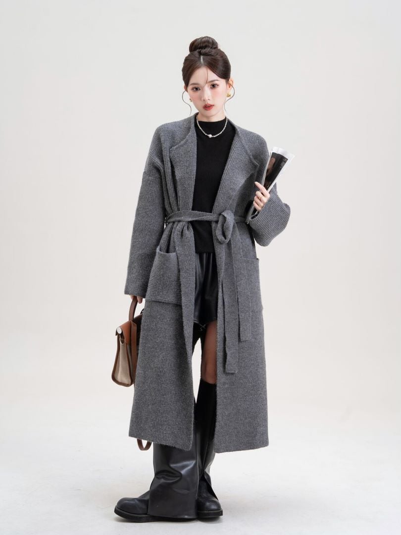 【outer】ロング丈ニットカーデ　M27146