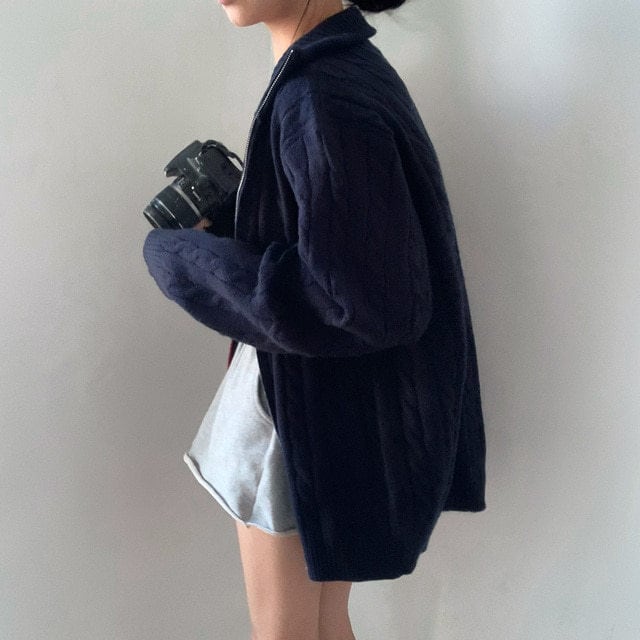 【outer】ファスナーニットカーデ　M26046
