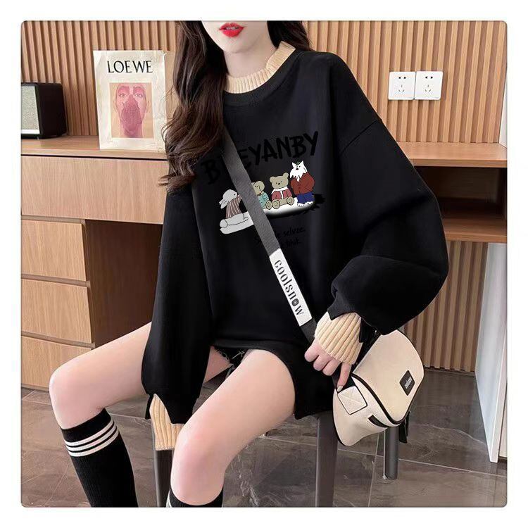 【tops】裹起毛プリントプルオーバー　M28817