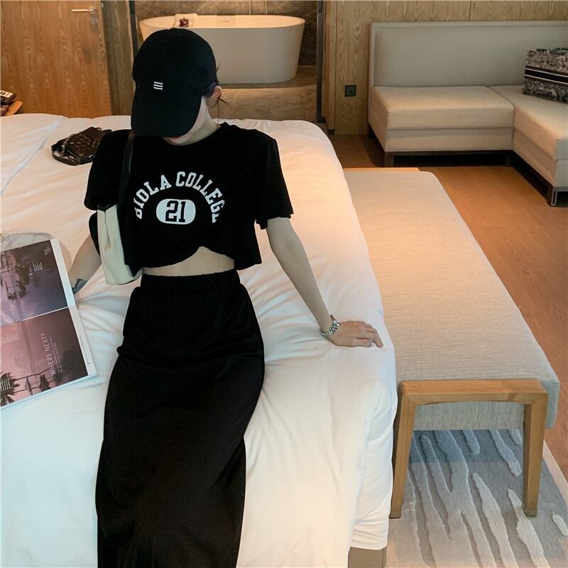 【set】プリントTシャツ+スカート２点セットG21289