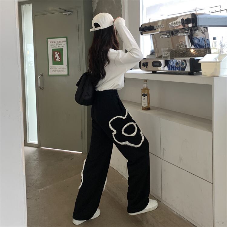 【bottoms】大活躍!ルーズ気質満点ハイウエスト厚手カジュアル裏起毛ガウチョパンツ G10627