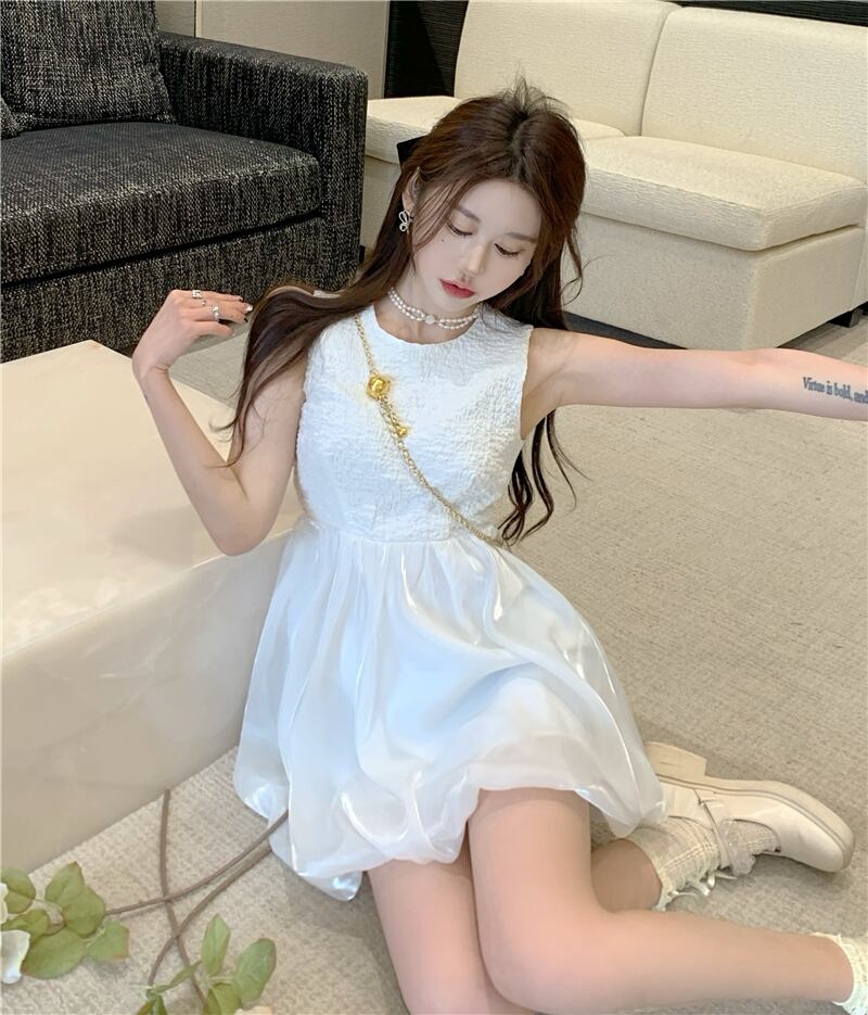 【dress】メッシュ切り替えワンピース G20106