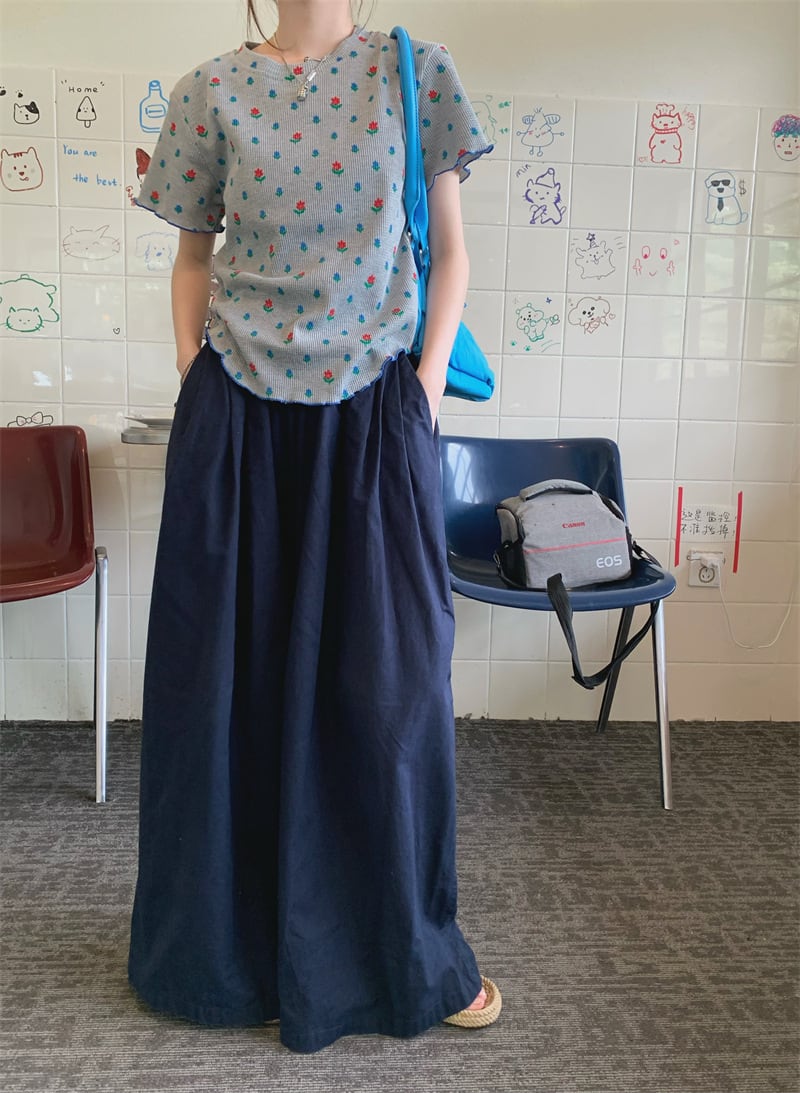 【set】Tシャツ×ワイドパンツセット　M24788