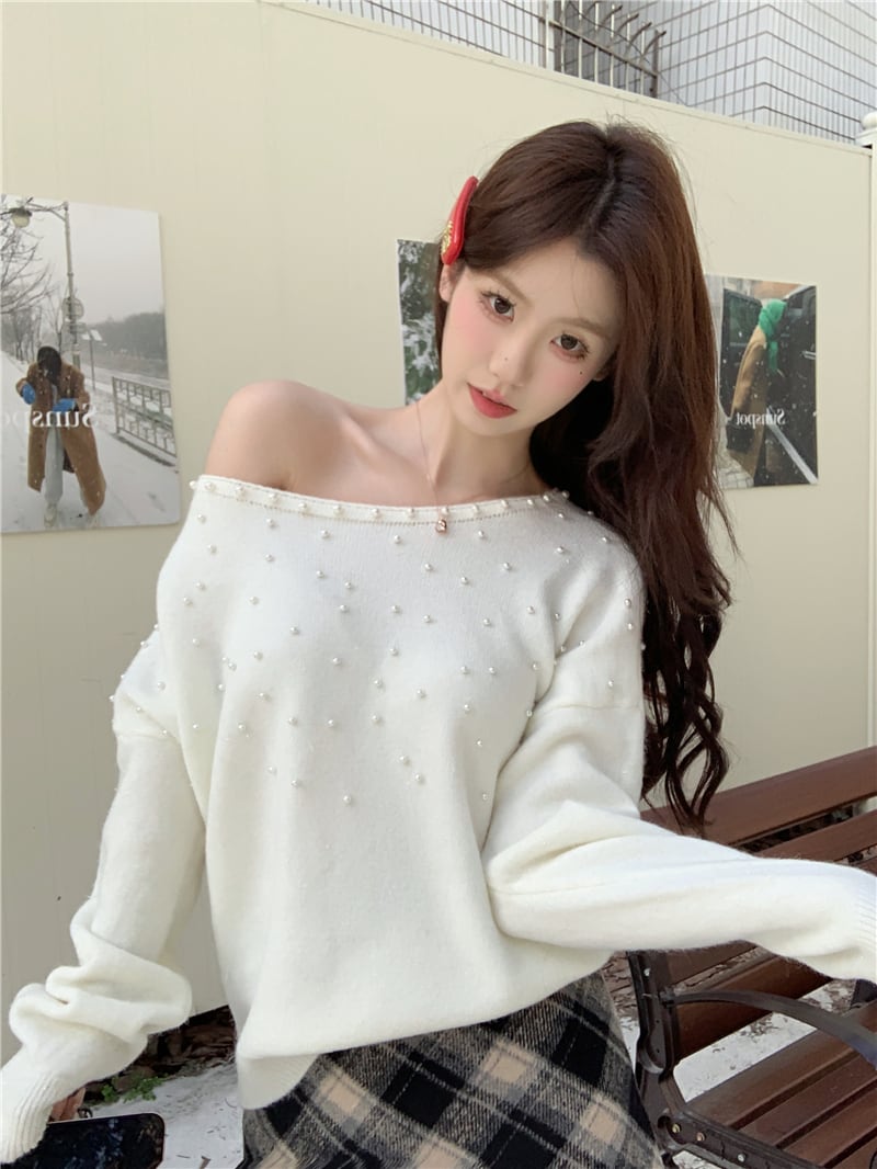 【tops】パールニットセーター　N2726