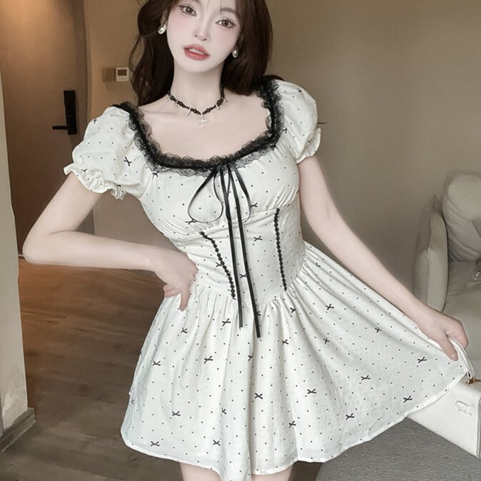 【dress】レースデートワンピース　M25178