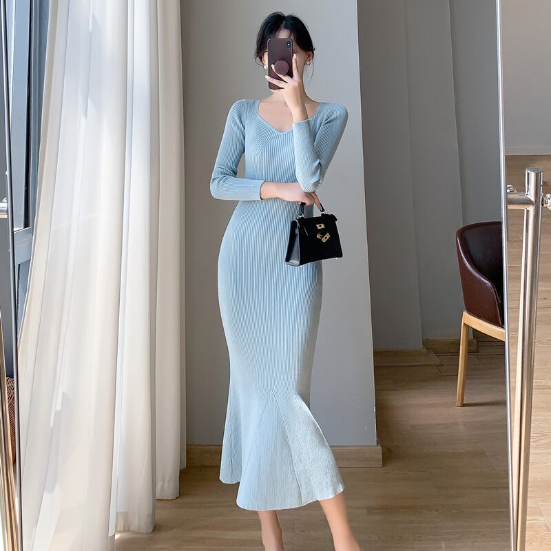 【dress】マーメイドニットワンピース　M28024