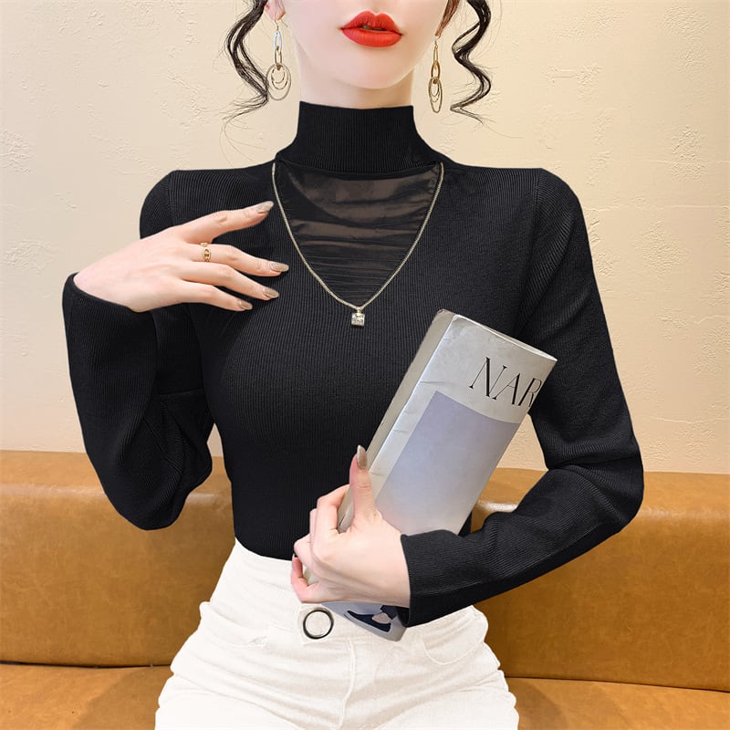 【tops】チュールドッキングニットトップス　M27626