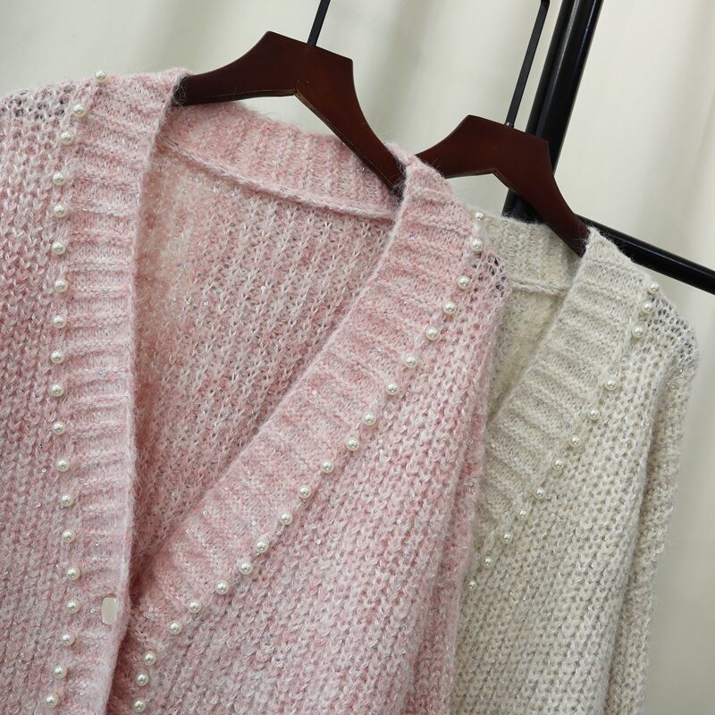 【outer】パールニットカーデ　M28552