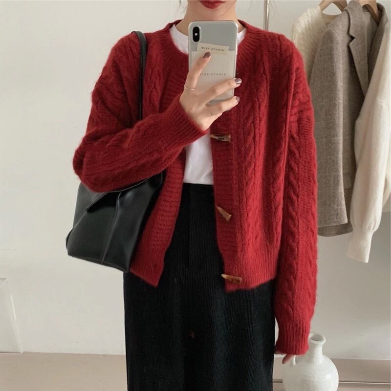 【outer】クルーネックニットカーデ　M27240