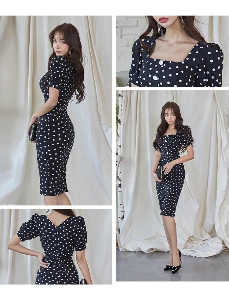 【dress】ドット柄ワンピース　M25217