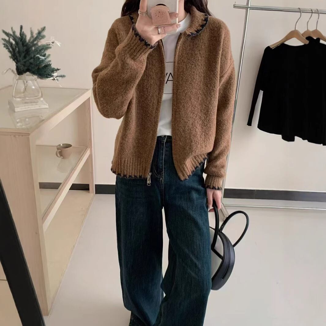 【outer】ファスナーニットカーデ　M28700