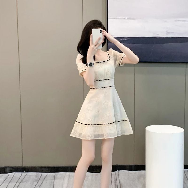 【dress】スクエアネックパフスリーブワンピース G21532