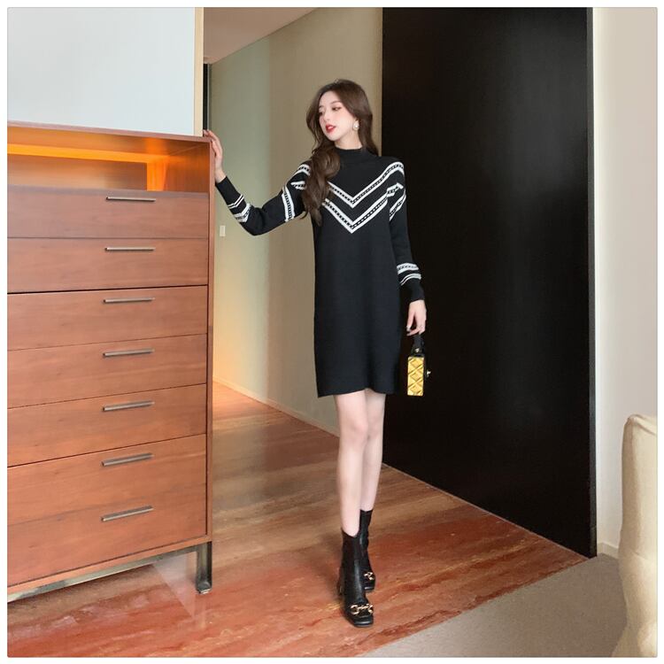 【dress】ファッション気質満点韓流スタイル ルーズ着痩せニットワンピース G9765