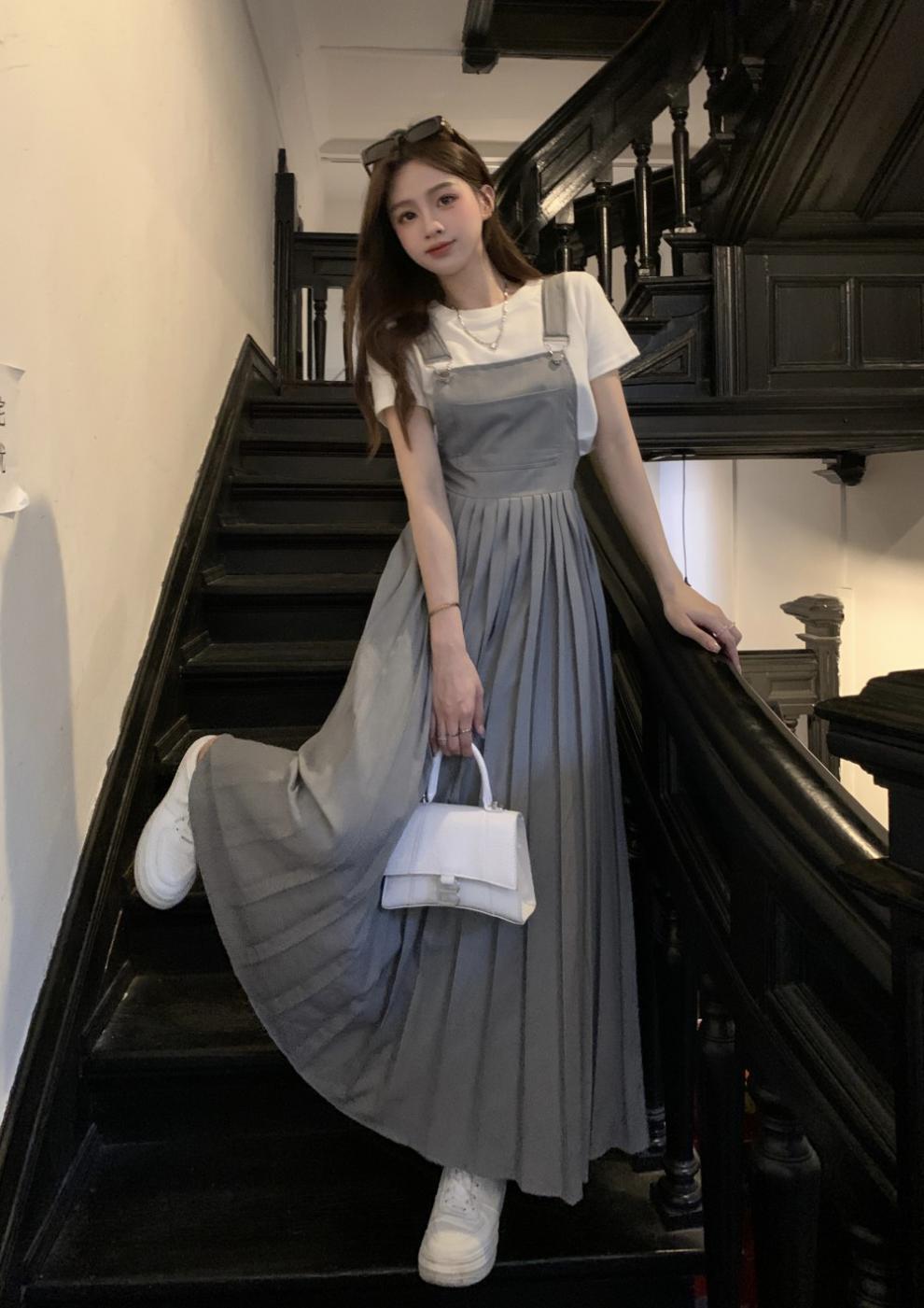 【set】Tシャツ+サロペットワンピース２点セットG21505