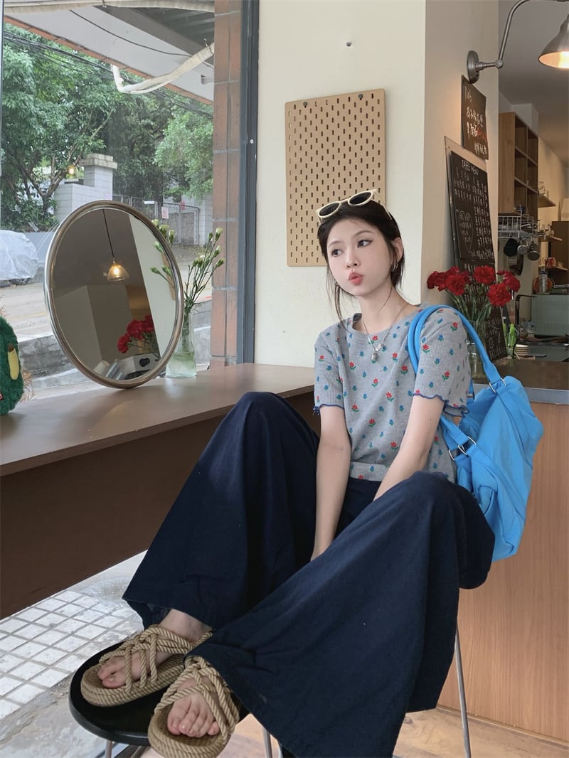【set】Tシャツ×ワイドパンツセット　M24788